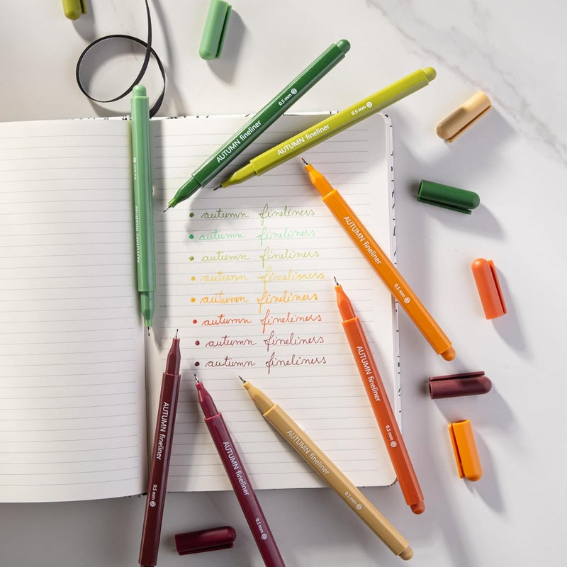 DIVERSEBEE Fine Tip Pens, 8 Bible Pens No Bleed Through, Assorted Colors, 0.5mm Fine Point Fineliner Markers for Journaling, Bible Study Journaling Supplies and Accessories (Autumn) - Image 4